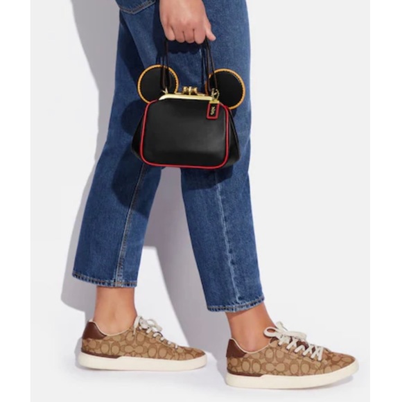 Coach x Disney Mickey Mouse x Keith Haring Leather Kisslock Crossbody Purse - Picture 13 of 16